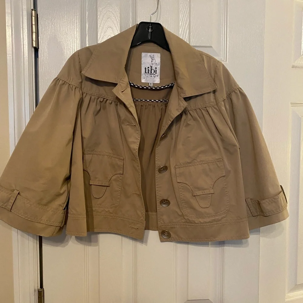 Tibi Cropped Raincoat Size 6 - Picture 2 of 6